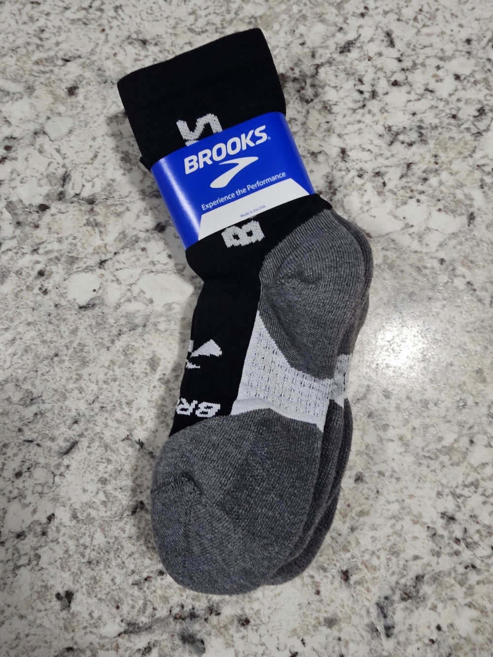 Brooks Ghost Performance Running Socks Crew MD Purple Blue Cushioned Made In USA